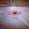 Labyrinth graffiti bomb hits our park. #Cabbagetown #Toronto #the6IX