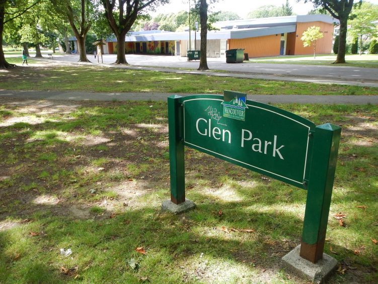 Glen-Park-Sign-in-East-Vancouver-BC-Chalk-Labyrinth-Friday-July-22-2016