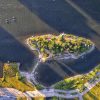 Vancouver Public Labyrinth – Habitat Island – False Creek Seawall – Hinge Park – Olympic Village – Drone Image – 1 – instagram com p CBJZ0sWFxgy