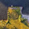 Vancouver Public Labyrinth – Habitat Island – False Creek Seawall – Hinge Park – Olympic Village – Drone Image – 2 – instagram com p CBJZ0sWFxgy