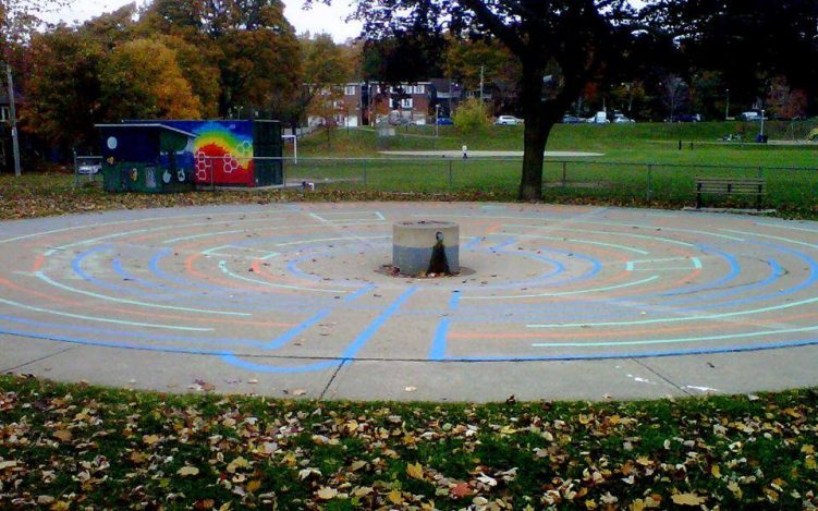 “In different parts of Toronto, a local Artist/Labyrinth Enthusiast has been given permission to 